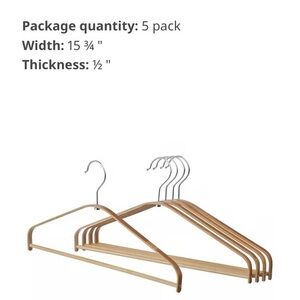 5 piece IKEA HÖSVANS
Hangers, bamboo Wooden Hangers - Brown